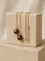 Noir Pearl Slider Necklace - Image 3